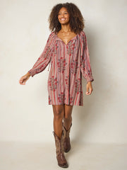 April Mini Dress - Batik Garden Red