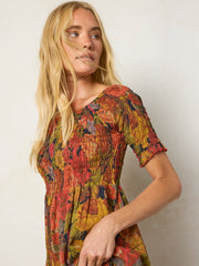 Daisy Tiered Maxi Dress - Autumn Roses Gold