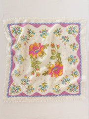 Printed Cotton Bandana - Sweet Blossoms Pink