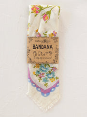 Printed Cotton Bandana - Sweet Blossoms Pink