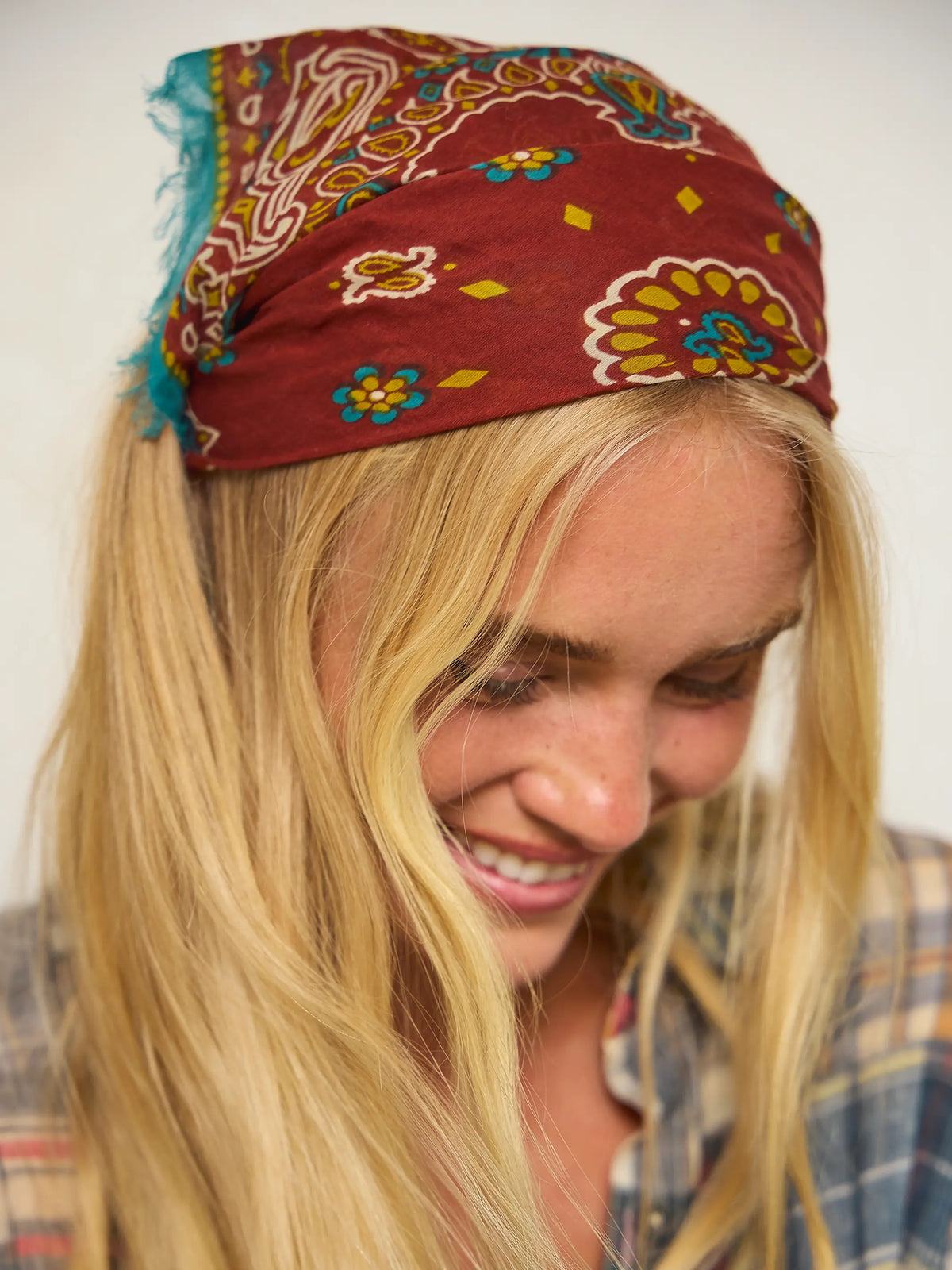 Printed Cotton Bandana - Classic Brick Red
