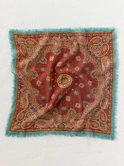 Printed Cotton Bandana - Classic Brick Red