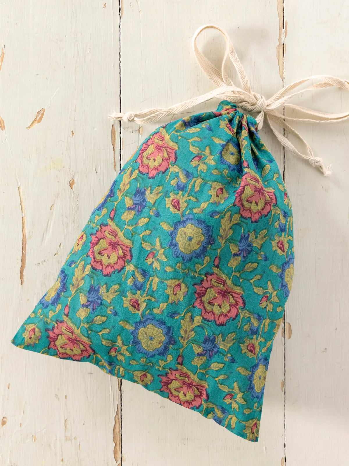 Cotton Tunic-In-A-Bag - Peony Border Teal