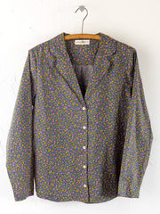 Mix & Match Cotton Long Sleeve Pajama Top - Mari Ditsy Navy
