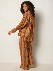 Dreamy Cotton Pajama Set - Pink Floral Stripe