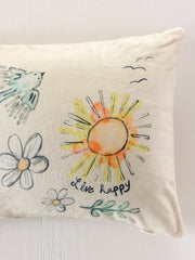 Double-Sided Cozy Body Pillow Cover - Cream Doodle