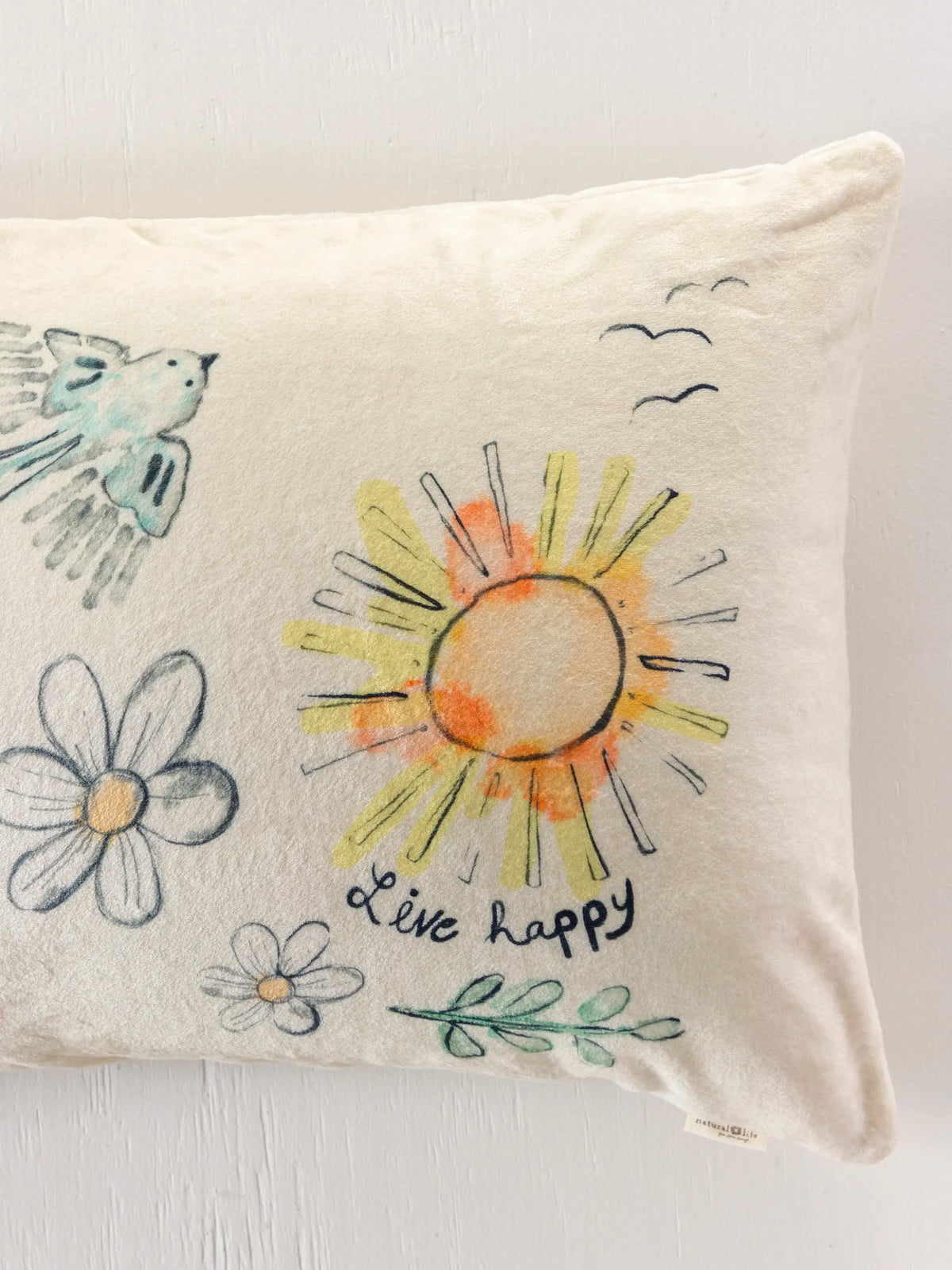 Double-Sided Cozy Body Pillow Cover - Cream Doodle