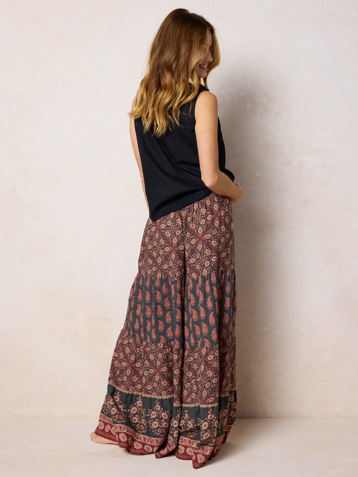 Patti Palazzo Pants - Wildflower Medallion Border