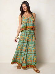 Cara Top - Buttercup Floral Seafoam