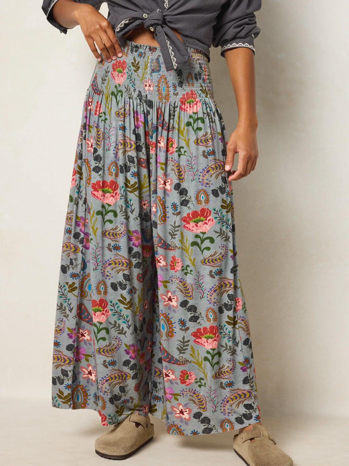Make A Move "ButterSoft" Knit Palazzo Pants - Femme Folk Teal