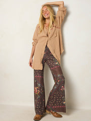 Cali Knit Flare Pants - Crafted Bouquets Chocolate