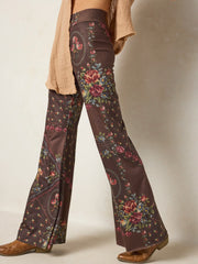 Cali Knit Flare Pants - Crafted Bouquets Chocolate
