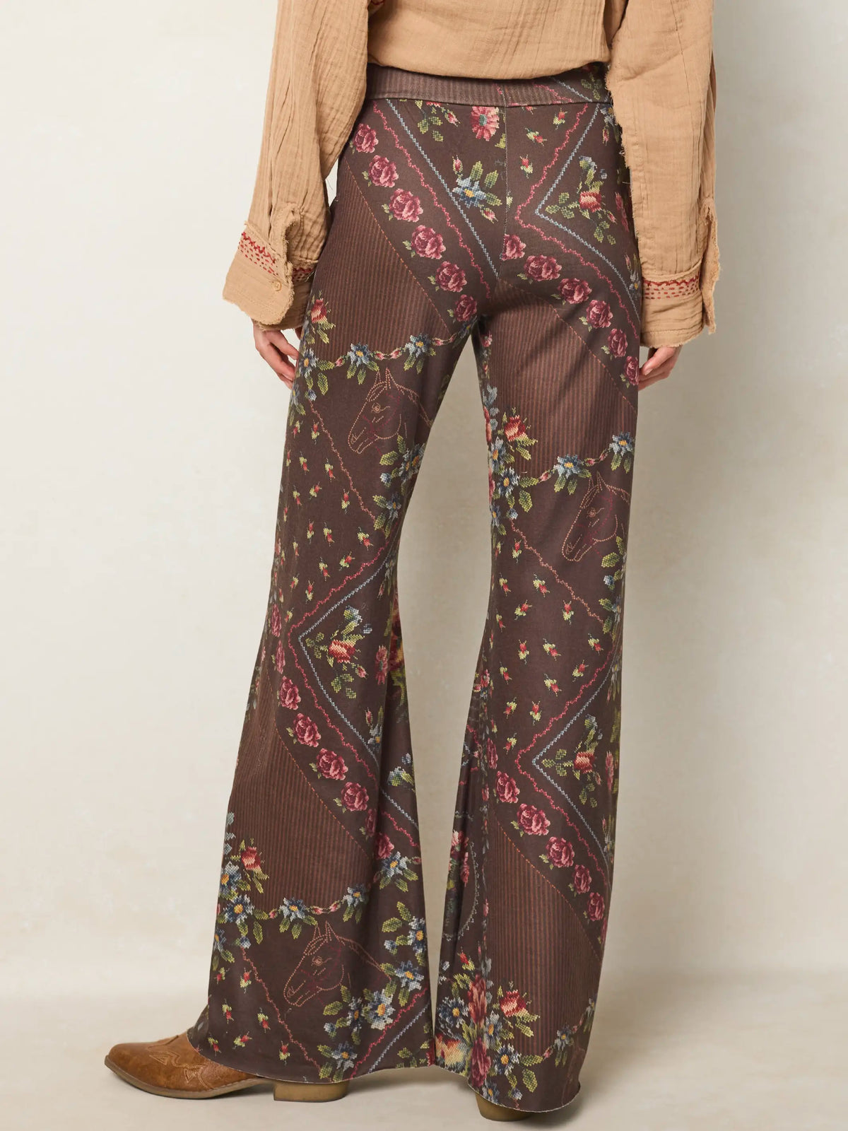 Cali Knit Flare Pants - Crafted Bouquets Chocolate