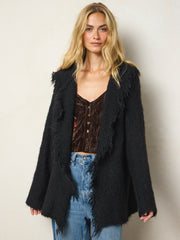 On the Fringe Cardigan - Black