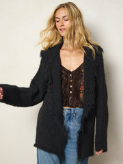 On the Fringe Cardigan - Black