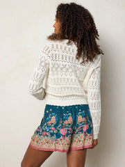 Maribel Shorts - Dark Teal Carnations