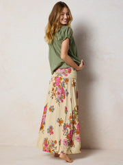 Live-In-It Knit "ButterSoft" Convertible Maxi Skirt - English Garden Cream