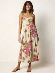 Live-In-It Knit "ButterSoft" Convertible Maxi Skirt - English Garden Cream