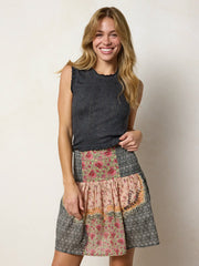 Malia Cotton Mini Skirt - Pink Frames