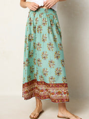 Cotton Skirt-In-A-Bag - Riviera Floral Aqua