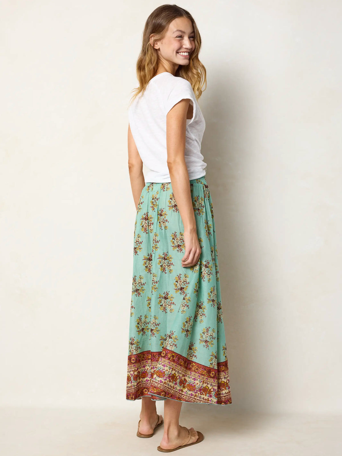 Cotton Skirt-In-A-Bag - Riviera Floral Aqua