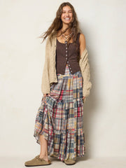 Hanna Convertible Maxi Skirt - Greenfield Madras Multi
