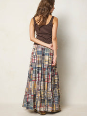 Hanna Convertible Maxi Skirt - Greenfield Madras Multi