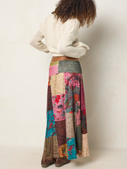 Live-In-It Knit "ButterSoft" Convertible Maxi Skirt - Jewel Quilt Multi