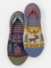 No Show Socks, Set of 2 - Tan Moose