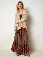 Hanna Convertible Maxi Skirt - Nouveau Blossoms Black