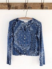 Your Everything Cardigan Sweater - Bandana Patchwork Indigo