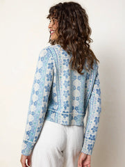 Your Everything Cardigan Sweater - Lima Stripe Light Grey