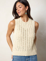 Freya Cotton Sweater Vest - Cream