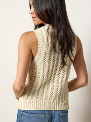 Freya Cotton Sweater Vest - Cream