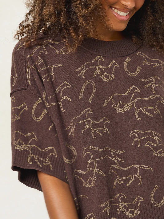 Wren Boxy Sweater - Western Wild Chocolate