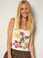 Jo Intarsia Sweater Tank - Ivory