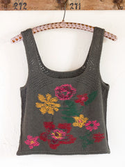 Jo Intarsia Sweater Tank - Washed Black