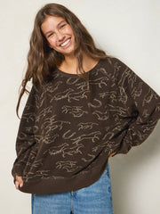 Old School Cotton Pullover - Western Wild Chocolate