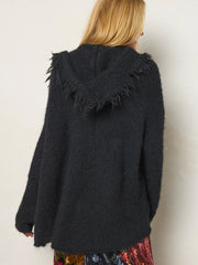 On the Fringe Cardigan - Black