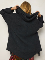 On the Fringe Cardigan - Black