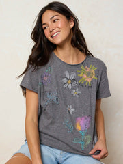 Aiden Cotton Icon Tee -  Charcoal Live Happy