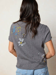 Aiden Cotton Icon Tee -  Charcoal Live Happy