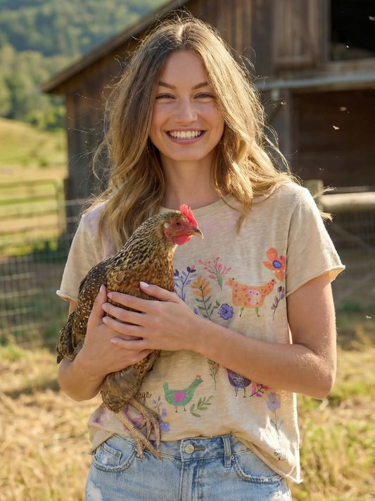 Aiden Cotton Icon Tee - Cream Chicken