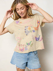 Aiden Cotton Icon Tee - Cream Chicken