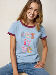 Ringer Cotton Baby Tee Shirt - Let It Be