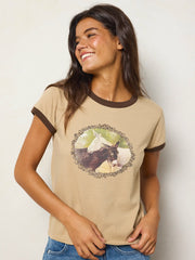 Ringer Cotton Baby Tee Shirt - Donkeys