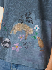 Aiden Cotton Icon Tee - I Love My Cats
