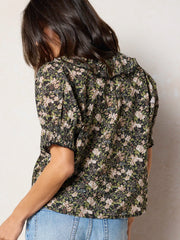 My Favorite Cotton Top - Black Flung Floral