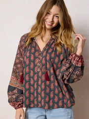 Camille Top - Wildflower Medallion Border