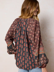 Camille Top - Wildflower Medallion Border